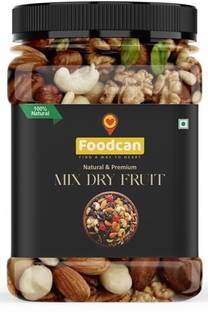 FOODCAN Mix Dry Fruit Cashews, Almonds, Raisins, Apricot, Walnuts, Pista & Seeds Assorted Fruit