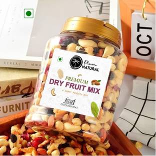 Plum Natural Mix Dry Fruit | Panchmeva | 500GM | JAR | Cashews, Almonds, Raisins, Pistachios, Dry Dates, Figs, Apricots, Kiwi, Assorted Fruits & Nuts