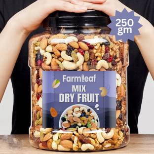 FarmLeaf Mix Dry Fruit | Mewa Mix | 250gm | A+ Almonds, Cashews, Raisins, Dry Dates, Apricots, Gooseberry