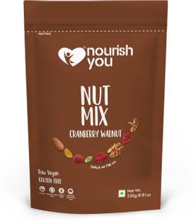Nourish You Cranberry Walnut Superfood Healthy Nut Mix - Rich in Protein and Omega 3 Assorted Fruit