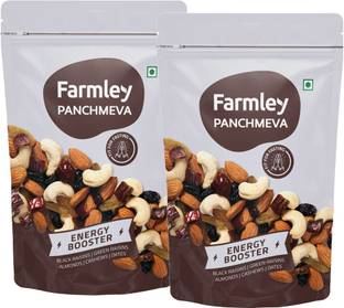 Farmley Mix Dry Fruit - Panchmeva - Almond,Cashew,Dates,Black Raisin,Green Raisin - 320g