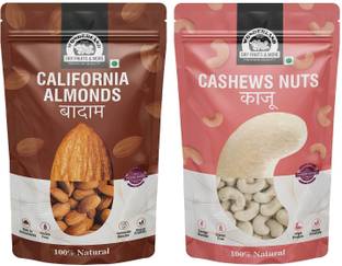 WONDERLAND Almonds & Cashews Combo Pack Of 2 (200g Each) Cashews, Almonds