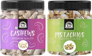WONDERLAND Foods Premium Quality Dry Fruits Combo Pack in Food Grade Reusable Jars Cashews, Pistachios