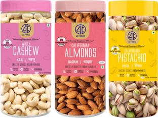 41 foods Dry fruits combo pack of Cashews Almonds Pistachios | pista kaju badam 750 GM Pistachios, Almonds, Cashews