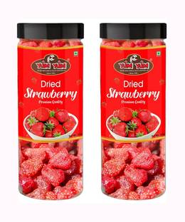 YUM YUM Dried Strawberry 300g (Pack of 2-150g Jar Each) Strawberries