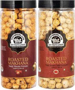 WONDERLAND Roasted Makhana Tangy Masala & Thai Sweet Chilli Foxnuts Assorted Nuts