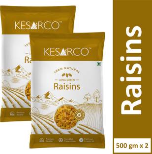 KESARCO Premium Seedless Green Raisins, Kishmish, Nutritious, Rich in Iron - 1 kg Raisins