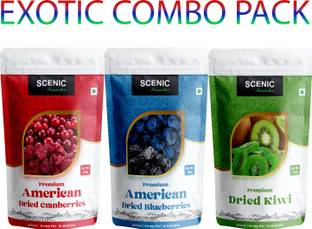 SCENIC Snacks EXOTIC BLUEBERRY CRANBERRY KIWI COMBO (100*3) Cranberries, Blueberry, Kiwi