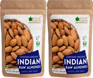 Bliss of Earth Certified Organic Indian Almond Badam Crunchy & Tasty Immunity Booster Dry Fruit Almonds