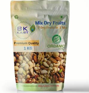 BK KART Mixed Dry Fruits 7 Dry fruits in 1 Mix (1 kg) Almonds, Apricots, Cashews, Figs, Walnuts, Pistachios, Raisins