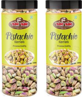 YUM YUM Premium Unsalted Pista Kernels without Shell 300g (Pack of 2-150g Each) Jar- Pistachios