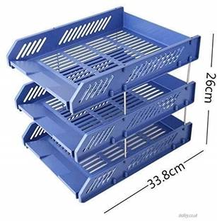 wishku 3 Compartments plastic file storage