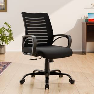 GREEN SOUL Atom Mid Back Ergonomic Chair|Home, Office, WFH|Moulded Foam|Extra Comfort Mesh Office Adjustable Arm Chair