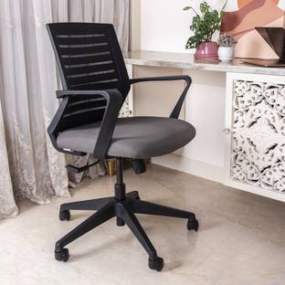 Wakefit Severus Medium Back Nylon Base Fabric Office Arm Chair