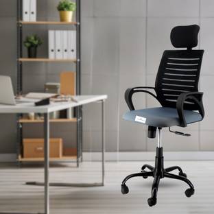 Newturn Boom High Back Revolving Spacious Cushion Seat Long Arm Rest with Smooth Swivel Natural Fiber Office Arm Chair