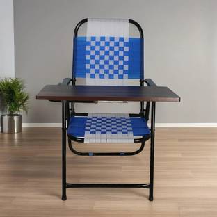FURNIMAX Folding Study Chair Nylon Heavyduty Niwar Patta Strips & Adjustable Writing Pad Nylon Study Folding Chair