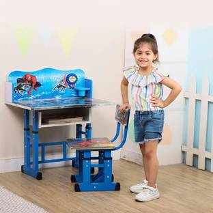 Little Angel Kids Study Desk and Chair Multifunctional Wool Office Adjustable Arm Chair