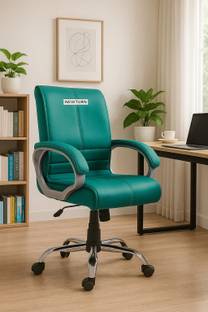 Newturn MAXSON Mid back Work from home/Office/study/desk(WFH) Leather Office Adjustable Arm Chair