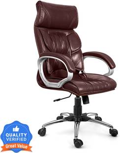 Oakcraft Luxury HIGH Back Leatherette Office with Steel Base and Warranty Leatherette Office Executive Chair
