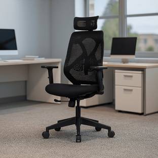 VRIKSHH High Back Ergonomic Office Chair Heavy Duty | Metal Base & Adjustable Head rest Mesh Office Adjustable Arm Chair