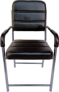 RW REST WELL Acton Chair With Cushioned Seat & Backrest|Armrest Chair For Office/Study Areas| Leatherette Office Visitor Chair