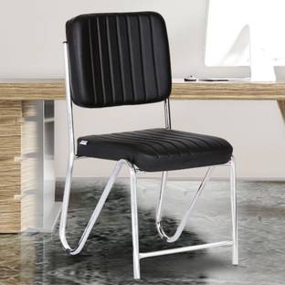 Da URBAN Norton Black Without Arms | Heavy Duty Frame | Study Chair | Leatherette Office Visitor Chair