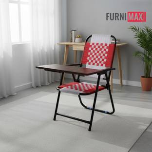 FURNIMAX Folding Study Chair Nylon Heavyduty Niwar Patta Strips & Adjustable Writing Pad Nylon Study Folding Chair