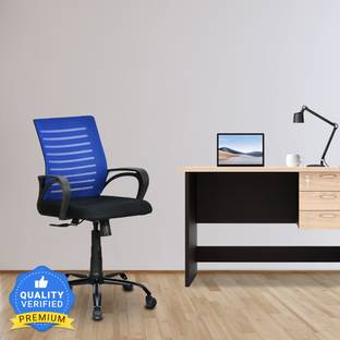 Nilkamal Giza Mid Back Ergonomic | Adjustable Height | Swivel | Push Back | Executive Fabric Office Arm Chair