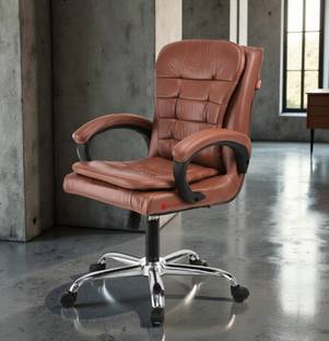 GOYALSON Comfortable Swivel Office Chair Adjustable Height & Breathable Mesh Leatherette Office Adjustable Arm Chair