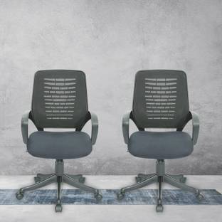 KVS INDIA Verbin Ergonomic Office Chair with Comfortable Mesh, Fixed Armrest & Sturdy Base Nylon Office Adjustable Arm Chair