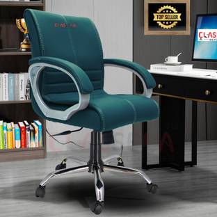 CLASSELA Maxson Mid back premium leatherette Boss revolving chair with 2 years Warranty Leatherette Office Adjustable Arm Chair