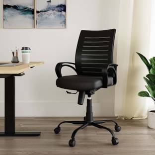 IAFA Diego Mid Back Ergonomic Office Heavy Duty Black Metal Base Mesh Office Arm Chair