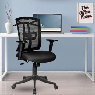 THEOFFICEROOM ™ BONAI Ergonomic Medium Mesh Back office chairs with Synchro Mechanism Fabric Office Adjustable Arm Chair