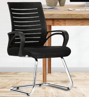 Da URBAN Tulip Black Mesh Mid Back | Ergonomic | Heavy Duty Frame | Study Chair | Mesh Office Visitor Chair