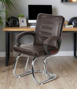 Goyal Steel & Furniture Industries Budget-Friendly Guest Chair Home Office Comfortable Cushion Visitor Leatherette Office Arm Chair