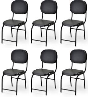 APPLE FURNITURE Home Office Visitor Study Desk Chair Made of Heavy Iron Frame Leatherette Study Stacking Chair