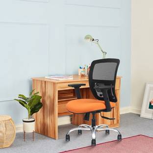 Wakefit Draco Medium back Chrome Base Fabric Office Adjustable Arm Chair