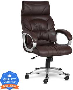 Oakcraft Double Padded Desk Chair Ergonomic Support Boss Chair Leatherette Office Executive Chair