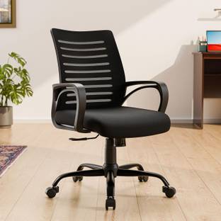 GREEN SOUL Atom Mid Back Ergonomic|Home, Office, WFH|Moulded Foam|Extra Comfort Mesh Office Adjustable Arm Chair