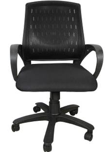 Rajpura Smart Medium Back Revolving Chair with Centre Tilt mechanism in Black Fabric and mesh/net back Fabric Office Executive Chair
