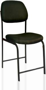 RW REST WELL N Type Comfortable Visitor/Study Black Metal Chair with Cushion| Fabric Office Visitor Chair