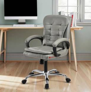 GOYALSON Comfortable Swivel Office Chair Adjustable Height & Breathable Mesh Leatherette Office Adjustable Arm Chair