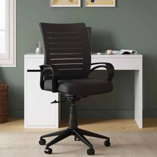 Flipkart Perfect Homes Mid-Century Drafting Staff, Workstation, Desk Fabric Office Arm Chair