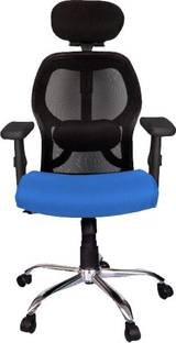 Rajpura Matrix High Back Revolving Chair Adjustable Arms (RSE002 Blue) Fabric Office Executive Chair