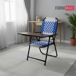 FURNIMAX Folding Study Chair Nylon Heavyduty Niwar Patta Strips & Adjustable Writing Pad Nylon Study Folding Chair
