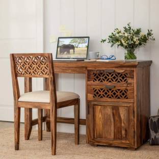 Shree Jeen Mata Enterprises Solid Sheesham Wood Study Table With Chair For Study Room / Office Solid Wood Study Table