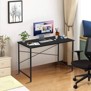 wow craft Study Table for Home | Computer Desk Black with Black Legs | 91x60x77 cm Engineered Wood Study Table