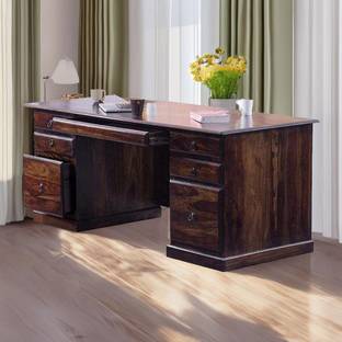 Wopno Furniture Pure Sheesham Wooden Writing Study Desk Computer Laptop Table For Home & Office Solid Wood Study Table