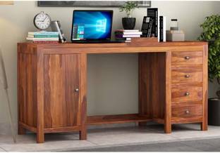 Wopno Furniture Pure Sheesham Wooden Study Desk Computer Laptop Table for Student & Adults Solid Wood Study Table