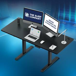 The Sleep Company Adjustable Desk 1600x700x700 | Sit-Stand Ergonomic Table | Engineered Wood Office Table